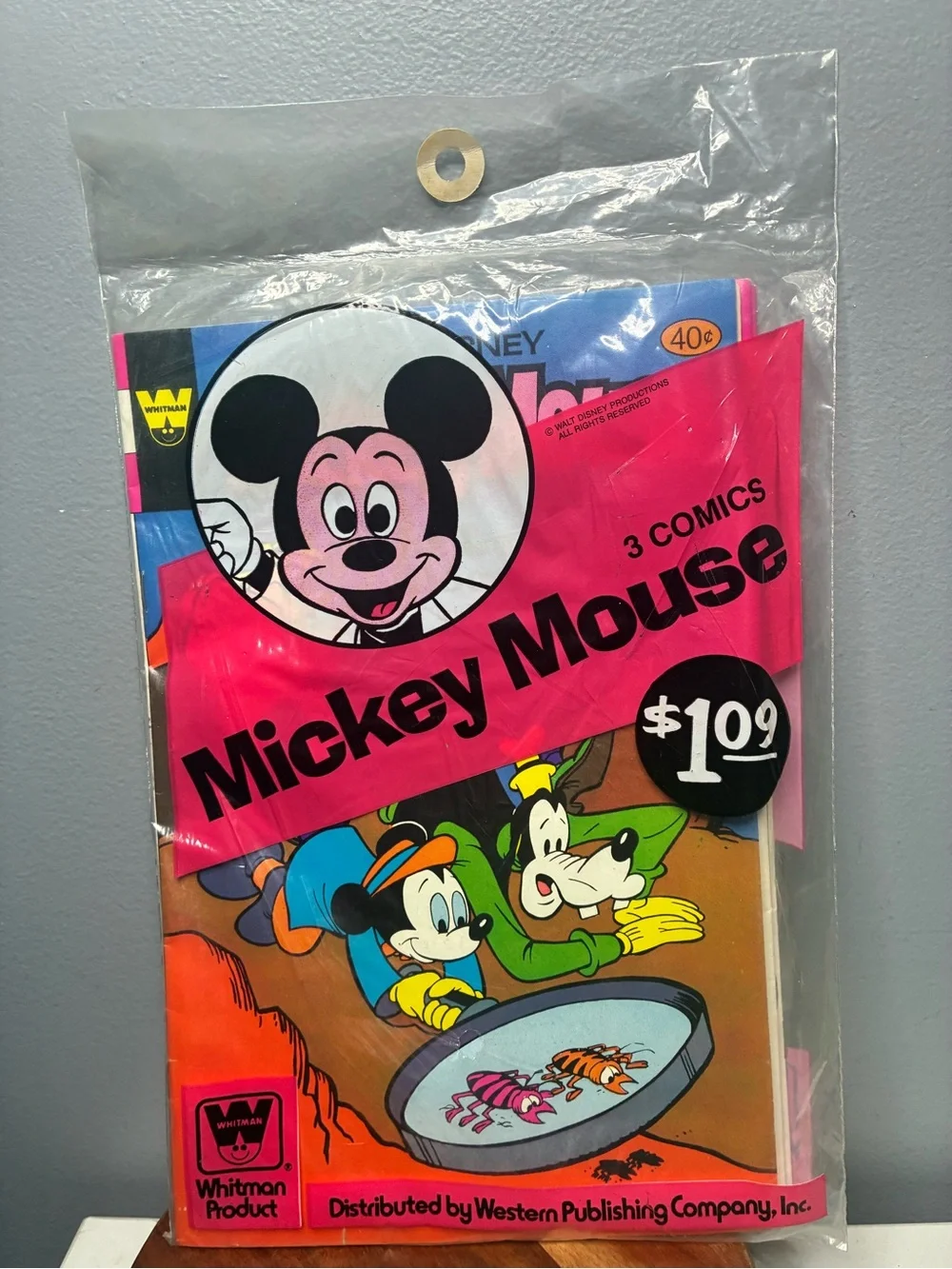 Sealed Walt Disney Mickey Mouse Whitman 3 Comic Book Pack NOS